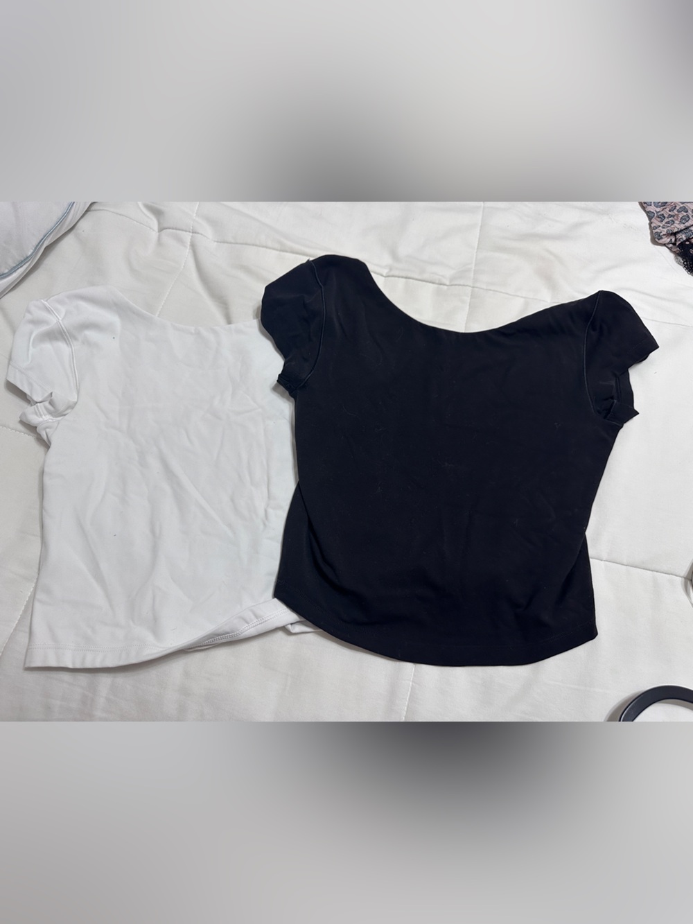 Classic Women's Short Sleeve athletic Tee - White & Black set of 2